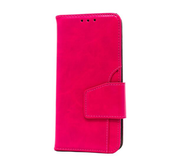 Premium PU Leather with Front Slot Card Wallet Case for Samsung Galaxy S10 Plus - Hot Pink